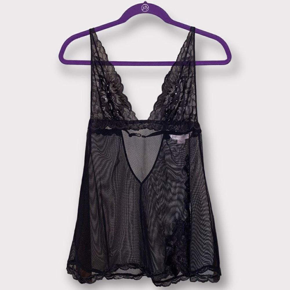 Victoria’s Secret Sheer Black Lace Chemise